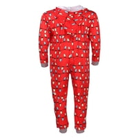 Wybzd Porodica koja odgovara božićnim pidžamim setom, gudački svetla uzorak jednodijelni zip-prednji