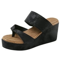 Papuče za žene dame modne flip flops kauzalne cipele sa platformom sandale crne boje
