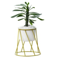 Socfeeld plator postavljen W lon, metalni stalak za željez - male moderne geometrijske keramičke kontejnere za cvijeće, ukrasni držač vaze za unutarnji vrtni vrtni vrtni biljni mini kaktus