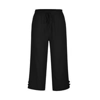 Azrian Womens Jed modne hlače, modne žene Ljetne casual labave pantalone elastične struke Capris hlače crna veličina u prodaji