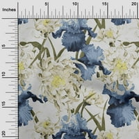 Onuone Georgette viskoze sivkasto plavi listovi tkanini i cvjetni umjetnički šivanje zanatske projekte Tkanini otisci sa dvorištem širom