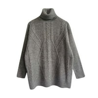 Zimske uštede džemperi za žene čišćenje Žene Ležerne duge sa dugim rukavima Jesenski džemper ručak na vrhu siva