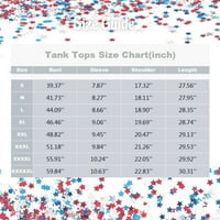 Tking Fashin Wens Ljeto Plus veličine Dan neovisnosti Kratki rukav V-izreženi vrhovi vrpce za brigu o radnoj uniformi s džepom svijetlo plave s