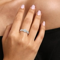 CTTW Diamond zaručni prsten za žene, okrugli laboratorij uzgajan dijamantni prsten u 0. Sterling srebrna,