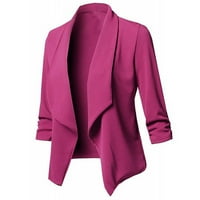 Funicet Blazer jakne za žene Ženska modna casual čvrsta otvorena prednja kardigan dugi rukav kaput
