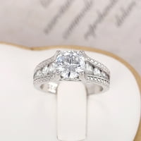 Mnjin vjenčanje cirkona dame Bridal prsten modni zabavni prsten poklon prstena srebrna 7