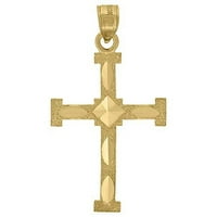 10KT Žuto zlato Žene Muške Unise Cross Religiozni modni šarm Privjesak