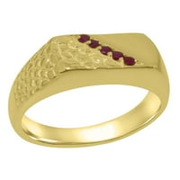 Britanci napravili 18k žuti zlatni prirodni rubin muški prsten za opseg - Veličine opcije - veličina