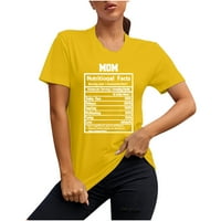Ženske mame Hranjive činjenice poslužuju majice za bluzi za majke dane kratki rukav Crewneck Tunika