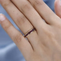Trgovina LC Garnet Okrugla Sterling Srebrna Vermeil Žuta pozlaćena prsten za večne veze za žene Jewelry Površina CT 0. Rođendanski pokloni