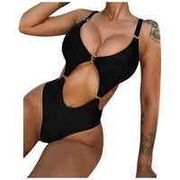 Hesxuno kupaći kostimi za žene bikini žene jednodijelno izduženo bikini metalni prsten push-up kupaći kostim kupaćim kostim odjećom