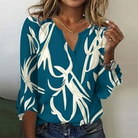 Xihbxyly Cleance Tops Ženske vrhove rukava za rupu Ženska ljetna casual majica V-izrez scoop Tunic Tops za tajice Labava bluza Majica # Kupite jednu dobiti jednu besplatnu ponudu Mornar