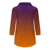 REWEnti Women Tops V izrez Tri četvrtine 3 4Sleeve majica Jesen štampanje bluza vrhova dukserica V-izrez