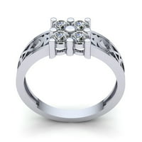 Originalna 1.5CT okrugla rez dijamantna muška klasična obljetni angažman prsten od punog 14k ruža, bijela