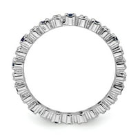 Čvrsti sterling srebrne boje stvorio je safir plavi rujan drago kamenje i dijamantna prstena veće veličine