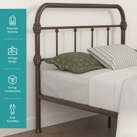 Mekor savremeni metalni krevet za uštedu prostora, kraljica, antikva bronzana braon