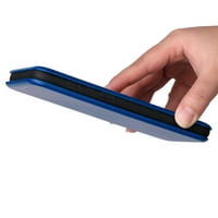 Flip Wallet Cover za Samsung Galaxy A Core, Staklo otporan na tannu limu, tekstura od karbonskih vlakana PU kožna magnetska zatvarača Folio Card Pocket Chickstand Telefonska futrola, Crna