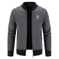 TOQOT jakne za muškarce - novo izdanje Čvrsti turtleneck casual toplo bez rukava muški kaputi Grey l