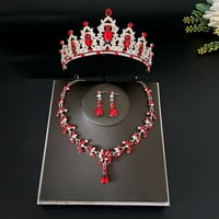 Ogrlica od krune minđuše postavljena elegantna temperamenta za zadržavanje boja legura kristalni nakit
