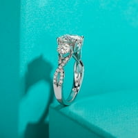 Okrugli rez Moissitni kamen zaručni prstenovi D boja VVS 14K bijelo zlato pozlaćeno s srebrnoj godišnjici vjenčanog obloge za žene za žene