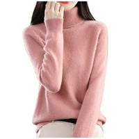 Pad džemperi za žene plus veličine jesen Novi džemper za kornjače izgubljene veličine debela pletena džemper donja majica ružičasta