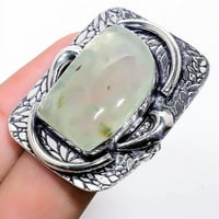 Prehnite Gemstone Handmade Sterling srebrni nakit veličine 9