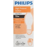 Philips 70W Clear BD srednje visokotlačno natrijum visokog intenziteta visokog pritiska