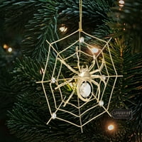 Matashi 24K pozlaćeni kristalni kristalni ručni pauk viseći ukrase za božićno stablo pauk poklon za