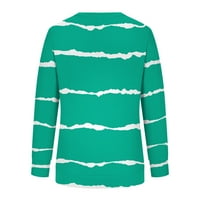 Ženske plus veličine modne majice dugih rukava Ispisuje okrugle vrat Duks pulover labavi tunički vrhovi Party plaža do 65% popusta