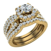 Dijamantna petlja Shuk bounk oblik vjenčanica W Enhancer Bands Bridal 1. CTW 18K zlato