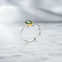 Gem Stone King 1. CT Zeleni mistik Topaz srebrni prsten sa 10k žutom zlatnim prstenom