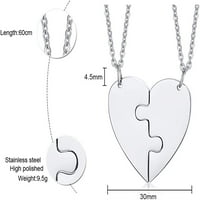 Ogrlica od prijateljstva - Prilagođeno srce za puzzle Ogrlica za žene Obitelj BFF Najbolji prijatelji