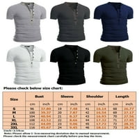 Sanviglor Men T majice kratki rukav bluza prednji plaket ljetni vrhovi Slim Fit Basic Tee Beach Majica