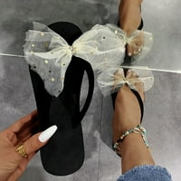 Ženske sandale Sandale Žene Nagib peta Otvoreni prst Bow-čvor Papuče udobne cipele za plažu Flip Flop