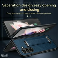 Za Samsung Galaxy Z Fold 5g futrola, premium PU kožni ručni prenosiv slučaj, izdržljiv minimalistički ultra tanki tanki poklopac zaštitni futrola kompatibilna s Galaxy Zw, crvenom bojom