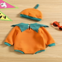 Dječja dječaka dječaka Halloween kostim prevelizirao je rub Onesie sa šeširom Slatka bundeve bebe odjeća za bebe