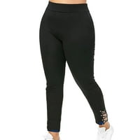Yoga Hlače sa visokim strukom trčeći vježbanje za žene izdubljene latice meke fitness hlače crne xl