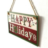 Sretni praznici Sretan božićni baner Drveni ukrasi Viseće ploče za odmor Božićna vrata Windows Dekoracija