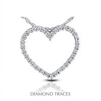 Diamond Tragovi UD-GOS311- 0. Carat Ukupni prirodni dijamanti 14k bijelo zlato Podešavanje modnog privjeska