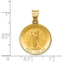 14k žuti zlatni polirani i saten ul. John Baptist Medal Privjesak XR1337