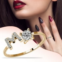 Miyuaadkai prstens nakit dame i modni otvor za otvaranje s dijamantskim prstenovima Nakit Jedna veličina