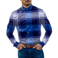 Muški dugi rukav dolje majice Modni casual plairani ispis lapl bluza bluza