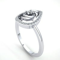 Originalni 0,75ct okrugli rez Diamond Dame Accent Personalizirani angažman Fancy Ring Solid 14k ruža,