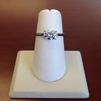 Dame 18KT klasični zaručni prsten sa prirodnim 2CT okruglim sjajnim bijelim safirskom sredinom dragulja