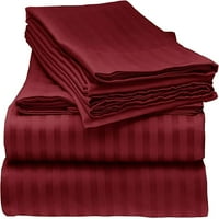 Broj nit egipatski pamučni četverodni lim za krevet postavljen duboki džep veličine Twin Color Burgundija Stripe