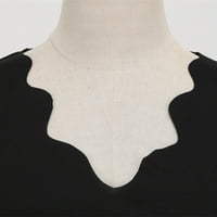 Gotyou haljine Ženski retro klasični dugi rukav V-izrez za Valentinovo za valentinovo, crna m