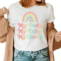 Rainbow ispisane radne uniforme Ženska slova Štampanje kratkih rukava za bluze okrugli vrat Casual Tunnic Equirty Majice Ženske majice