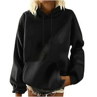 Ženske dukseve - do 50% popusta kapuljača Jesen i zimski dugi rukav labav slovo Ispis Pulover Black Hoodie XL