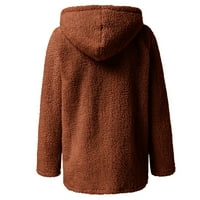Hesxuno duksevi za žene zimske fleke duks - puna zip up debela šerpa obložena jakna s dugim rukavima