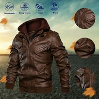 Wendunide Ležerne jakne za muškarce Muška jesenja i zimska slobodno vrijeme plus kašmire Fit patentni
